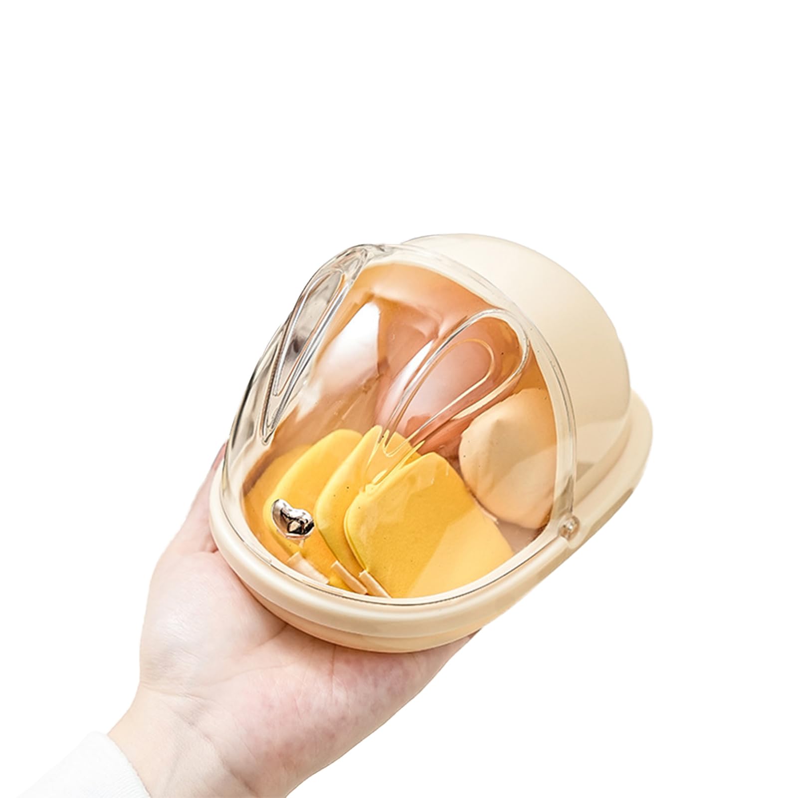 HASTHIP® Makeup Sponge Case - Flip Lid Makeup Sponge Beauty Blender Organizer Box Present for Women (Light Yellow, One Size) HASTHIP® Makeup Sponge Case - Flip Lid Makeup Sponge Beauty Blender Organizer Box Present for Women (Light Yellow, One Size)